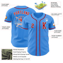 Load image into Gallery viewer, Custom Electric Blue Red-White Authentic Baseball Jersey
