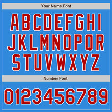 Load image into Gallery viewer, Custom Electric Blue Red-White Authentic Baseball Jersey
