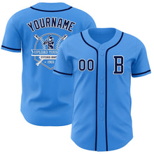 Load image into Gallery viewer, Custom Electric Blue Navy-White Authentic Baseball Jersey
