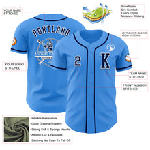 Load image into Gallery viewer, Custom Electric Blue Navy-White Authentic Baseball Jersey
