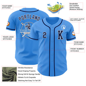 Custom Electric Blue Navy-White Authentic Baseball Jersey