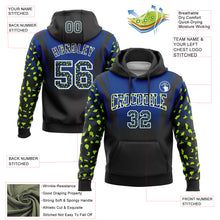 Load image into Gallery viewer, Custom Stitched Royal Black-White Fade Fashion Leopard Print Sports Pullover Sweatshirt Hoodie
