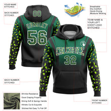 Load image into Gallery viewer, Custom Stitched Kelly Green Black-White Fade Fashion Leopard Print Sports Pullover Sweatshirt Hoodie
