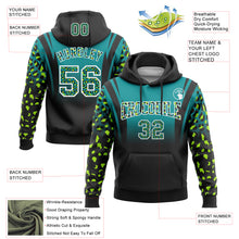 Load image into Gallery viewer, Custom Stitched Teal Black-White Fade Fashion Leopard Print Sports Pullover Sweatshirt Hoodie
