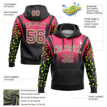 Load image into Gallery viewer, Custom Stitched Neon Pink Black-White Fade Fashion Leopard Print Sports Pullover Sweatshirt Hoodie
