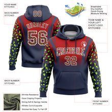Load image into Gallery viewer, Custom Stitched Red Navy-White Fade Fashion Leopard Print Sports Pullover Sweatshirt Hoodie
