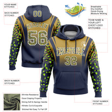 Load image into Gallery viewer, Custom Stitched Old Gold Navy-White Fade Fashion Leopard Print Sports Pullover Sweatshirt Hoodie
