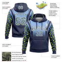 Load image into Gallery viewer, Custom Stitched Light Blue Navy-White Fade Fashion Leopard Print Sports Pullover Sweatshirt Hoodie
