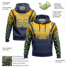 Load image into Gallery viewer, Custom Stitched Gold Navy-White Fade Fashion Leopard Print Sports Pullover Sweatshirt Hoodie
