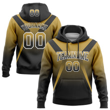 Load image into Gallery viewer, Custom Stitched Old Gold Black-White Fade Fashion Arrow Sports Pullover Sweatshirt Hoodie
