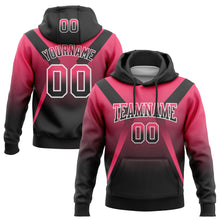 Load image into Gallery viewer, Custom Stitched Neon Pink Black-White Fade Fashion Arrow Sports Pullover Sweatshirt Hoodie
