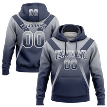 Load image into Gallery viewer, Custom Stitched Gray Navy-White Fade Fashion Arrow Sports Pullover Sweatshirt Hoodie
