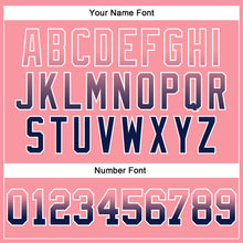 Load image into Gallery viewer, Custom Stitched Medium Pink Navy-White Fade Fashion Arrow Sports Pullover Sweatshirt Hoodie
