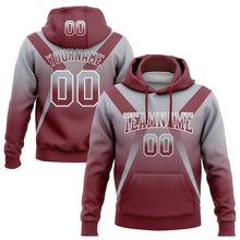 Load image into Gallery viewer, Custom Stitched Gray Burgundy-White Fade Fashion Arrow Sports Pullover Sweatshirt Hoodie
