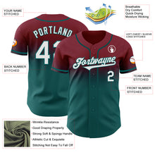 Load image into Gallery viewer, Custom Crimson White-Teal Authentic Fade Fashion Baseball Jersey

