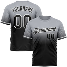 Load image into Gallery viewer, Custom Gray Black-White Fade Fashion Performance T-Shirt
