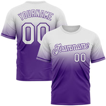 Load image into Gallery viewer, Custom White Purple Fade Fashion Performance T-Shirt
