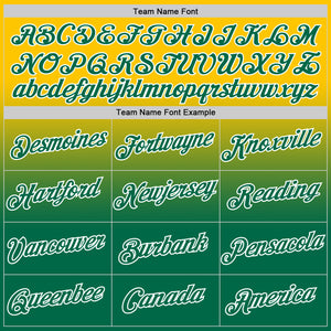 Custom Yellow Kelly Green-White Fade Fashion Performance T-Shirt