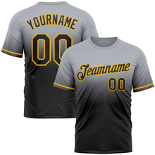 Load image into Gallery viewer, Custom Gray Black-Gold Fade Fashion Performance T-Shirt
