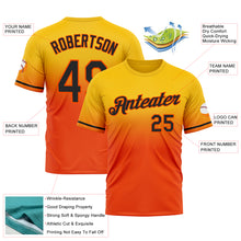 Load image into Gallery viewer, Custom Yellow Black-Orange Fade Fashion Performance T-Shirt
