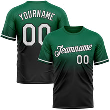 Load image into Gallery viewer, Custom Kelly Green White-Black Fade Fashion Performance T-Shirt
