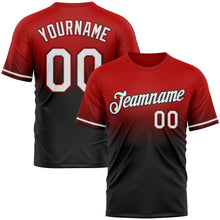 Load image into Gallery viewer, Custom Red White-Black Fade Fashion Performance T-Shirt
