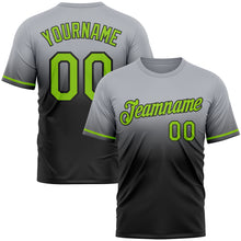 Load image into Gallery viewer, Custom Gray Neon Green-Black Fade Fashion Performance T-Shirt
