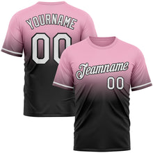 Load image into Gallery viewer, Custom Light Pink White-Black Fade Fashion Performance T-Shirt
