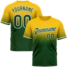 Load image into Gallery viewer, Custom Yellow Green-White Fade Fashion Performance T-Shirt
