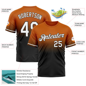 Custom Texas Orange White-Black Fade Fashion Performance T-Shirt