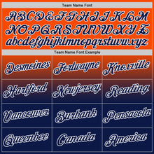 Load image into Gallery viewer, Custom Orange Navy-White Fade Fashion Performance T-Shirt
