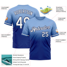 Load image into Gallery viewer, Custom Light Blue Royal-Navy Fade Fashion Performance T-Shirt
