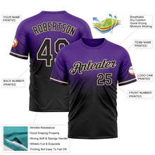 Load image into Gallery viewer, Custom Purple Black-Cream Fade Fashion Performance T-Shirt
