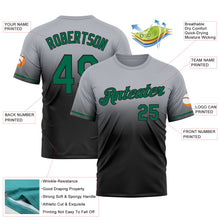 Load image into Gallery viewer, Custom Gray Kelly Green-Black Fade Fashion Performance T-Shirt
