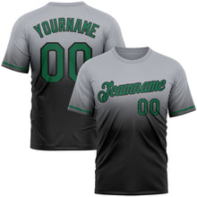Load image into Gallery viewer, Custom Gray Kelly Green-Black Fade Fashion Performance T-Shirt

