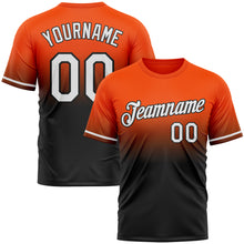 Load image into Gallery viewer, Custom Orange White-Black Fade Fashion Performance T-Shirt

