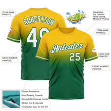 Load image into Gallery viewer, Custom Yellow White-Kelly Green Fade Fashion Performance T-Shirt
