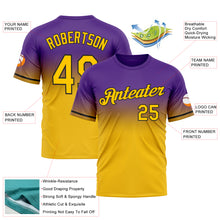 Load image into Gallery viewer, Custom Purple Yellow-Black Fade Fashion Performance T-Shirt
