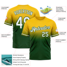Load image into Gallery viewer, Custom Yellow White-Green Fade Fashion Performance T-Shirt
