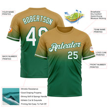 Load image into Gallery viewer, Custom Old Gold White-Kelly Green Fade Fashion Performance T-Shirt
