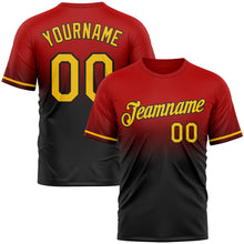Load image into Gallery viewer, Custom Red Yellow-Black Fade Fashion Performance T-Shirt
