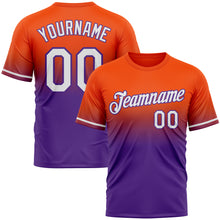 Load image into Gallery viewer, Custom Orange White-Purple Fade Fashion Performance T-Shirt
