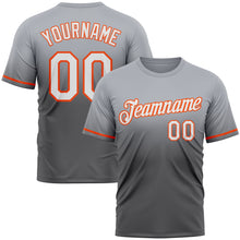 Load image into Gallery viewer, Custom Gray Steel Gray-Orange Fade Fashion Performance T-Shirt
