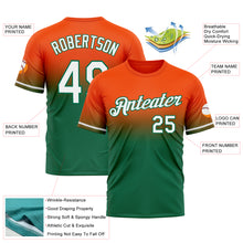 Load image into Gallery viewer, Custom Orange White-Kelly Green Fade Fashion Performance T-Shirt
