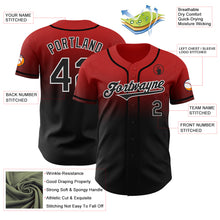 Load image into Gallery viewer, Custom Red Black-White Authentic Fade Fashion Baseball Jersey
