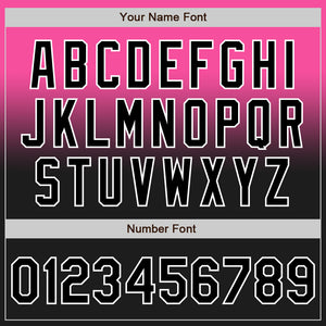 Custom Pink Black-White Authentic Fade Fashion Baseball Jersey