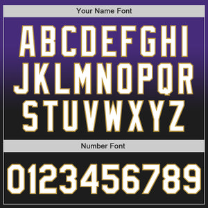 Custom Purple Black-Old Gold Authentic Fade Fashion Baseball Jersey