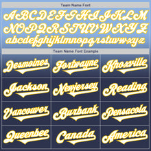 Load image into Gallery viewer, Custom Light Blue Navy-Yellow Authentic Fade Fashion Baseball Jersey
