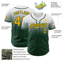 Load image into Gallery viewer, Custom White Gold-Green Authentic Fade Fashion Baseball Jersey
