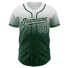 Load image into Gallery viewer, Custom White Green Authentic Fade Fashion Baseball Jersey
